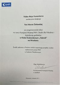 Miniatura Podziękowanie PAH