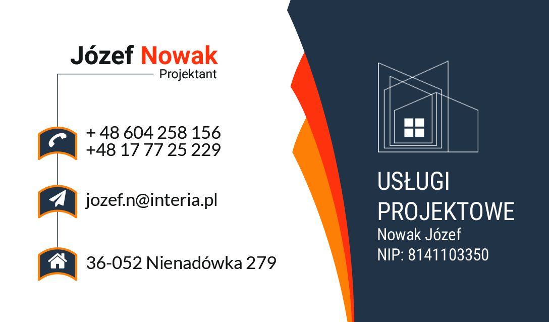 Projekt i druk wizytówki dla klienta
