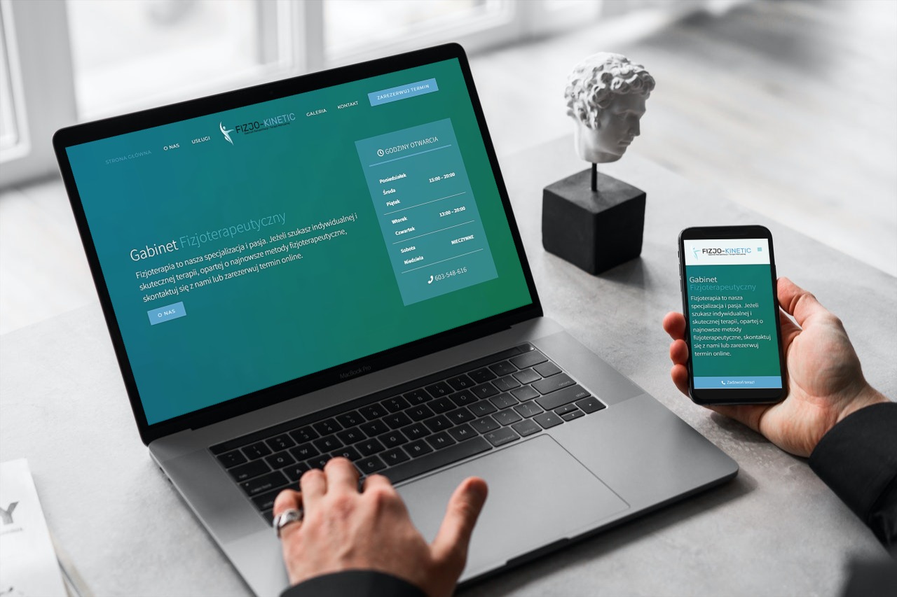 Realizacja strony internetowej dla gabinetu fizjoterapeutycznego.