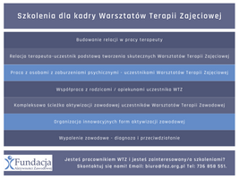 Miniatura Szkolenia dla kadry warsztatów terapii zajęciowej