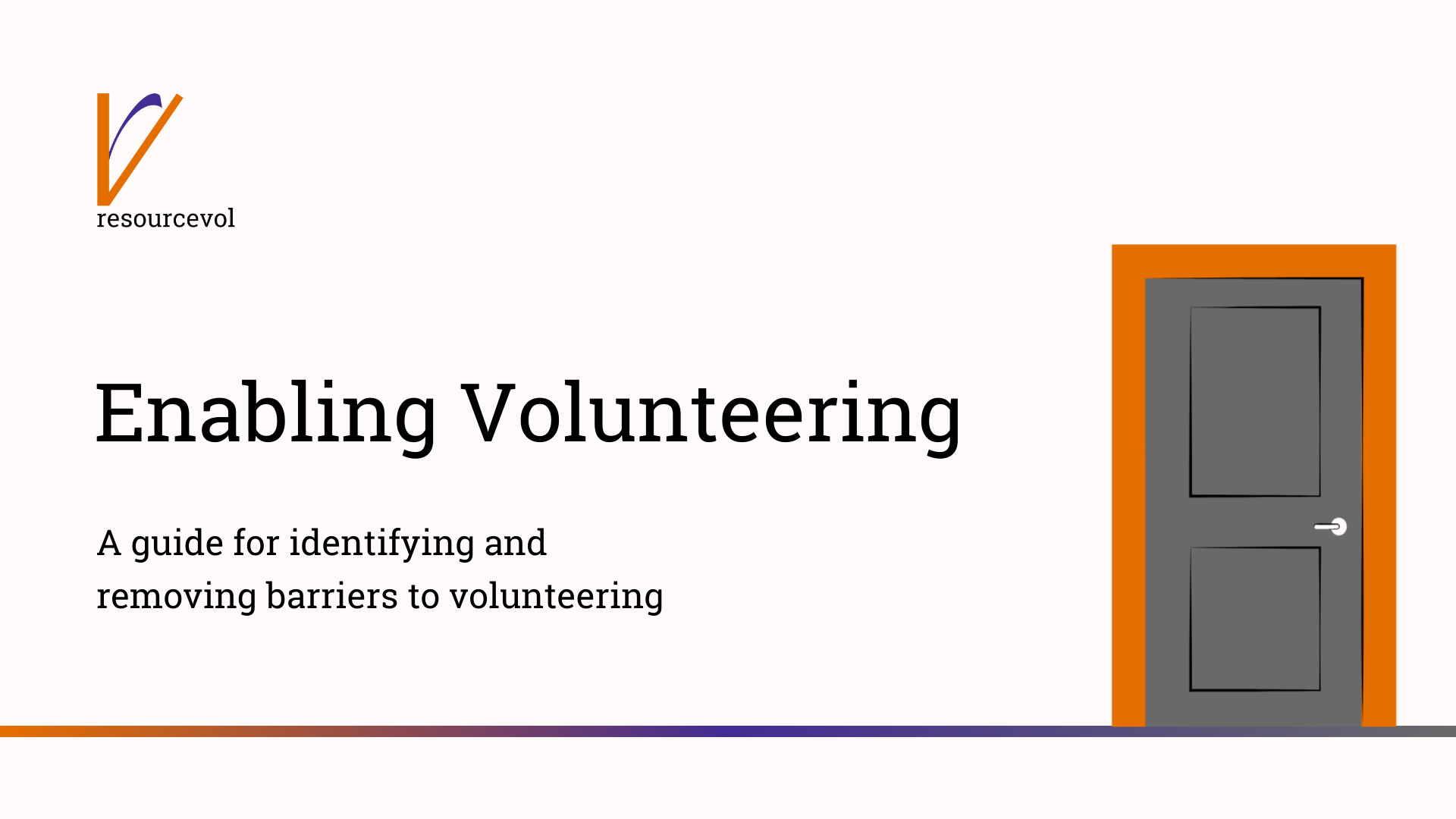 Cover page for enabling volunteering guide