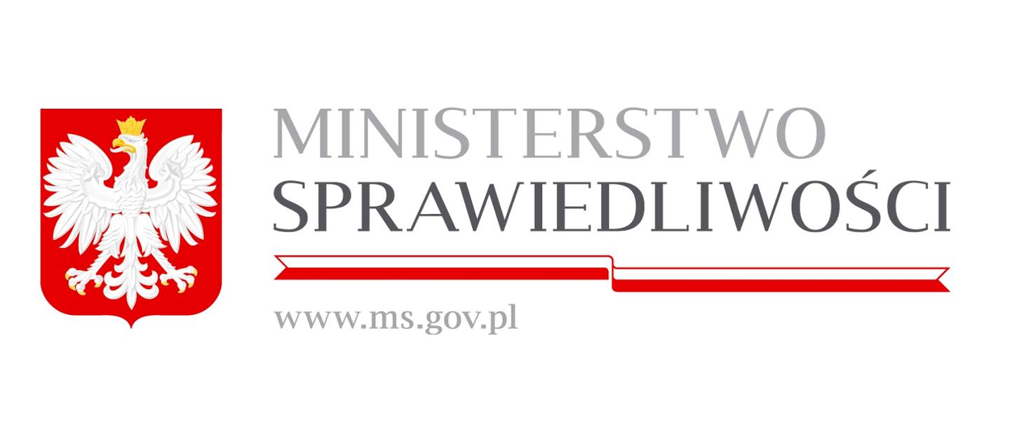 logotyp ministerstwa sprawiedliwości z godłem