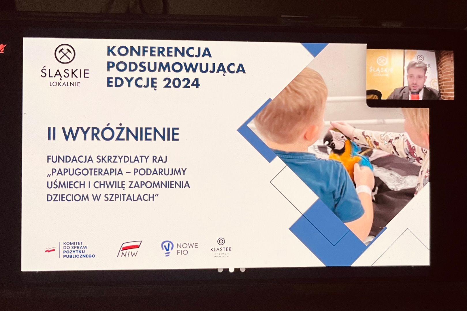  Innowacyjny projekt „Papugoterapia” przeciwdziałania skutkom depresji doceniony na Śląsku  papugoterapia, terapia z udziałem zwierząt, fundacja dla dzieci, pomoc dzieciom w szpitalach, onkologia dziecięca, Fundacja Skrzydlaty Raj, papugi, egzotyczne papugi, piraci w szpitalu, kampania Kosmyk dla Małego Pirata, peruki dla dzieci po chemioterapii, wizyty w szpitalach, zajęcia edukacyjne z papugami