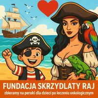 Miniatura „Kosmyk dla Małego Pirata” to ogólnopolska akcja Fundacji Skrzydlaty Raj, w ramach której zbieramy włosy na peruki dla dzieci po leczeniu onkologicznym. Podczas wizyt naszej piracko-papuziej załogi w szpitalach widzimy, jak trudnym doświadczeniem dla małych pacjentów jest utrata włosów. Dlatego postanowiliśmy połączyć siły z fryzjerami, salonami piękności oraz wszystkimi osobami o wielkich sercach, które chcą podarować swój kosmyk włosów małym wojownikom. Do akcji może dołączyć każdy, kto spełni podstawowe kryteria dotyczące długości i stanu włosów. Zebrane włosy przekazujemy do wykonania peruk dla dzieci, a każda osoba, która odda swoje włosy, staje się częścią naszej pirackiej załogi dobra, otrzymując pirackie podziękowanie z prezencikiem. Razem sprawiamy, że na twarzach dzieci po ciężkim leczeniu znowu pojawia się uśmiech – a nowa fryzura dodaje im odwagi w powrocie do codzienności. papugoterapia, terapia z udziałem zwierząt, fundacja dla dzieci, pomoc dzieciom w szpitalach, onkologia dziecięca, Fundacja Skrzydlaty Raj, papugi, egzotyczne papugi, piraci w szpitalu, kampania Kosmyk dla Małego Pirata, peruki dla dzieci po chemioterapii, wizyty w szpitalach, zajęcia edukacyjne z papugami