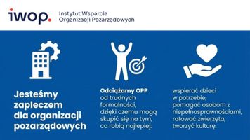 Miniatura Jesteśmy zapleczem  dla organizacji pozarządowych. Odciążamy OPP od trudnych  formalności, dzięki czemu mogą  skupić się na tym, co robią najlepiej:  wspierać dzieci w potrzebie,  pomagać osobom z niepełnosprawnościami, ratować zwierzęta, tworzyć kulturę.