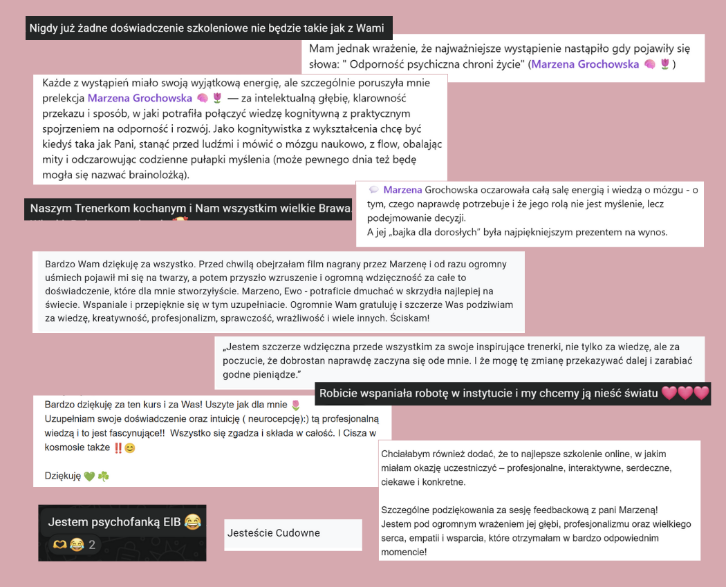 Opinie o szkoleniach realizowanych przez Fundację