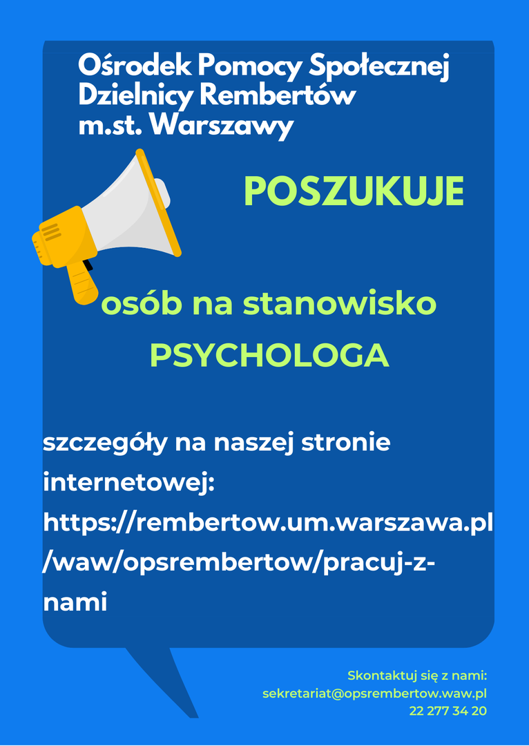 plakat ogłoszenie o poszukiwaniu osoby na stanowisko psychologa