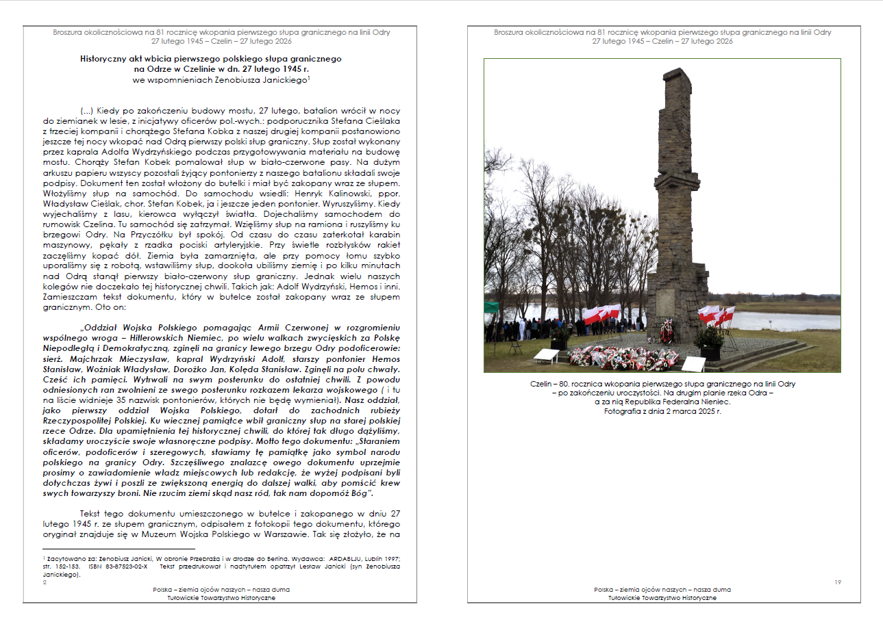 Część broszury okolicznościowej