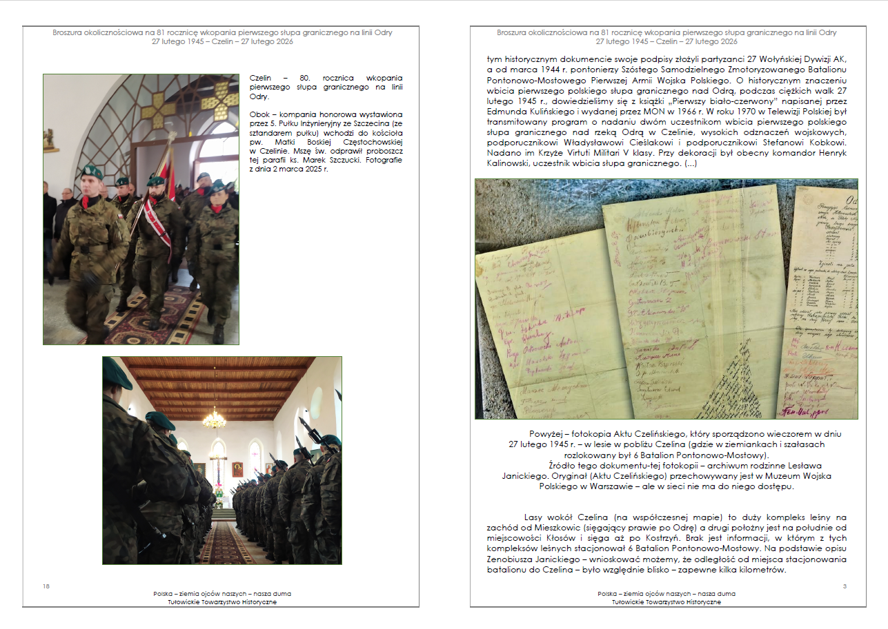 Część broszury okolicznościowej