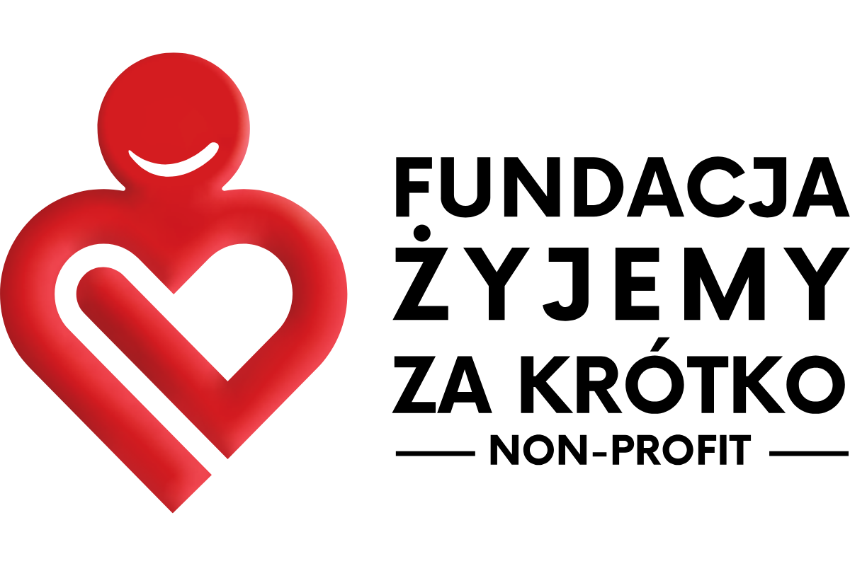 Czerwony znak graficzny przedstawiający uproszczoną postać człowieka. Ramiona i ciało tworzą kształt serca, a w jego środku znajduje się drugie, mniejsze serce.