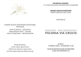 Miniatura Zaproszenie str. 2,3 na wydarzenie pn. POLONIA VIA CRUCIS - koncert wielkopostny pieśni i utworów oratoryjno-kantatowych