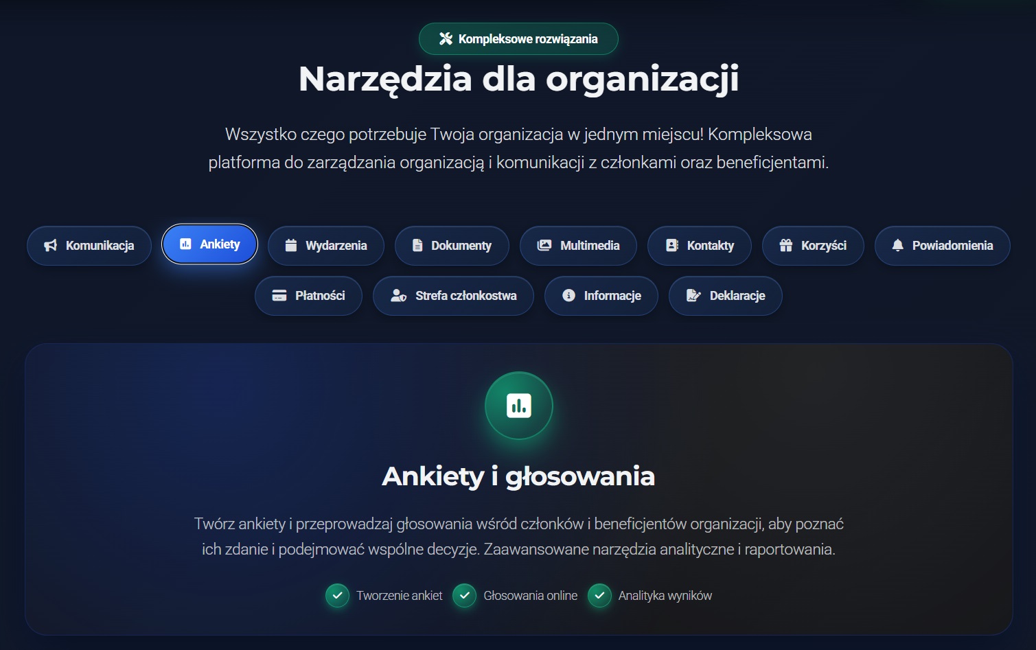 W czym możemy Ci pomóc - lista funkcji