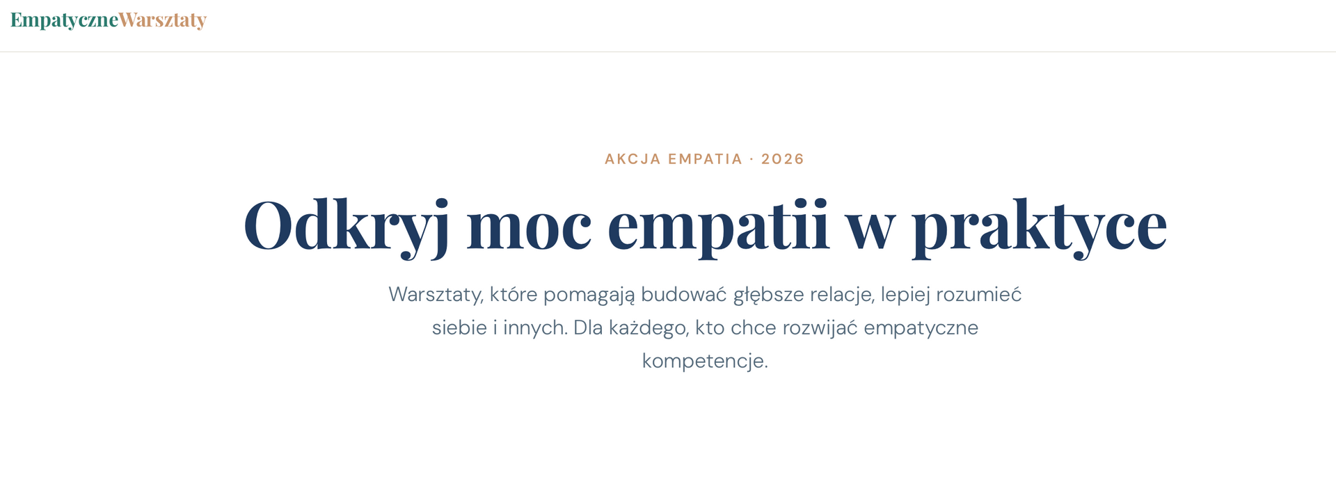 Empatyczne Warsztaty baner reklamujący