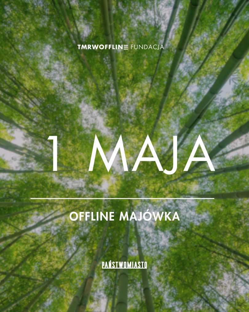 Grafika z lasem i napisem 1 maja