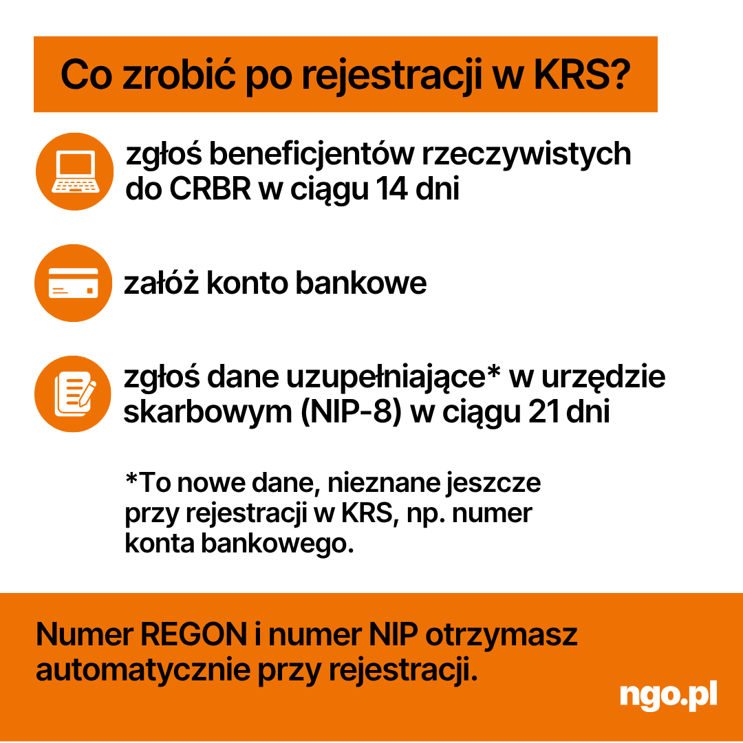 Infografika: Jak założyć fundację. Poniżej opis infografiki w formacie PDF dla osób niewidzących, niedowidzących. 