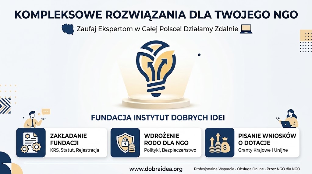Kompleksowe wsparcie w założeniu i prowadzeniu fundacji ~ RODO w NGO ~ Wnioski o dotacje