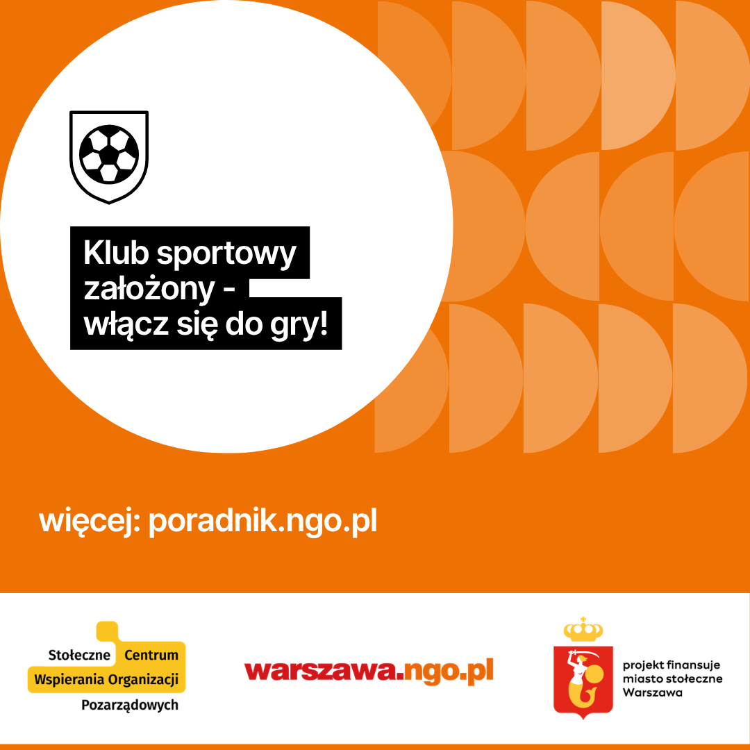 Infografika: Jak założyć klub sportowy zarejestrowany w starostwie. Poniżej opis infografiki w formacie PDF dla osób niewidzących, niedowidzących.