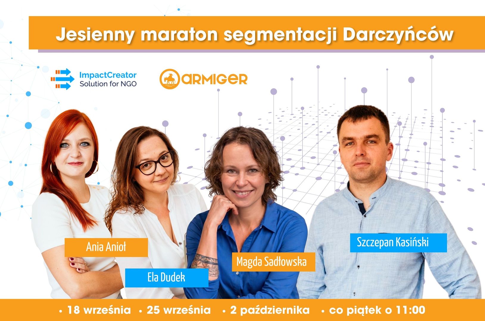 tytuł wydarzenia, prowadzący i daty spotkań